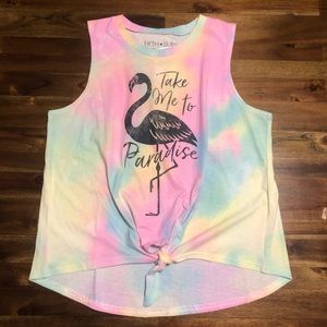 Tie Dye, Tie Front Graphic Tank